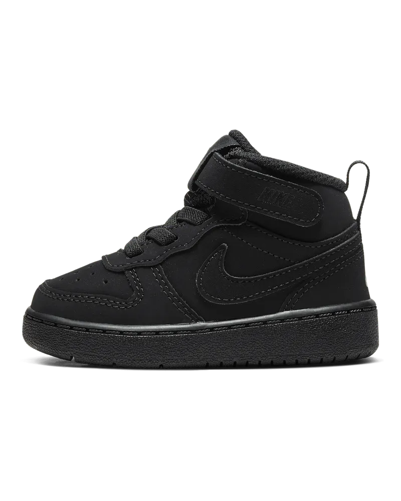 Nike Court Borough Mid 2 Schuh für Babys und Kleinkinder - Schwarz Schwarz