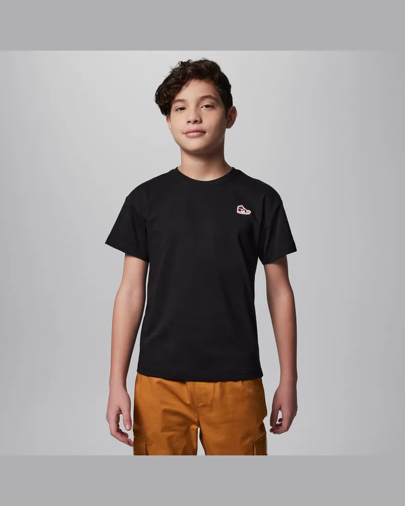 Jordan Air  1 Patch T-Shirt (ältere Kinder) - Schwarz Schwarz