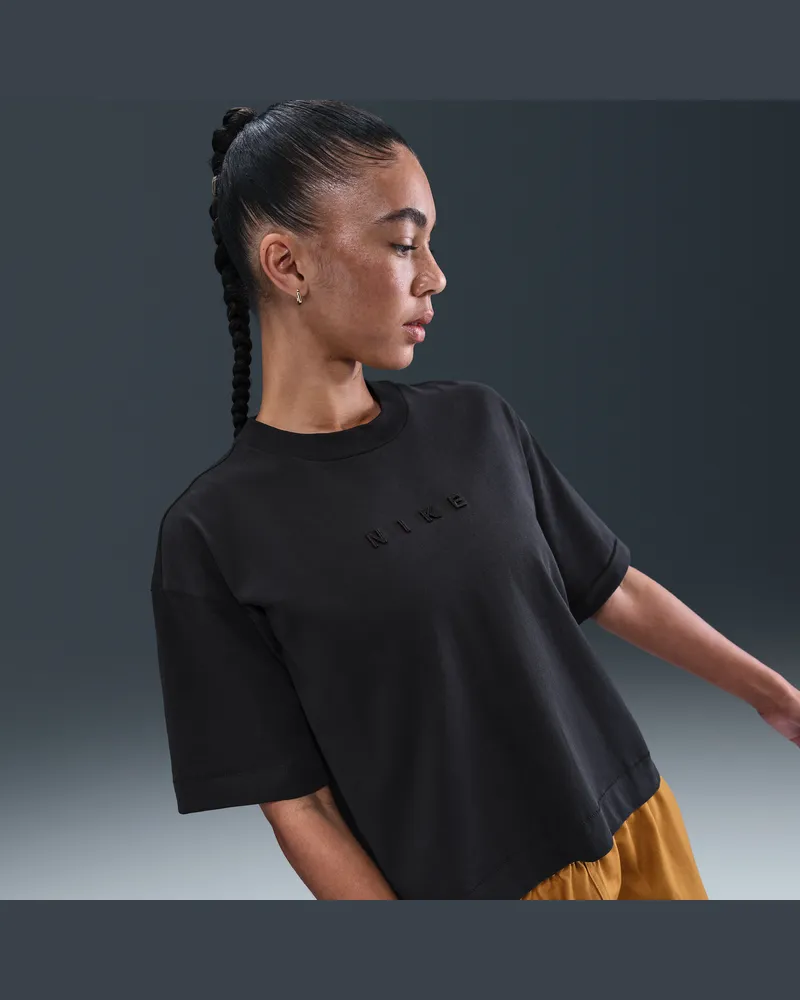Nike Sportswear lockeres Kurzarm-T-Shirt (Damen) - Schwarz Schwarz