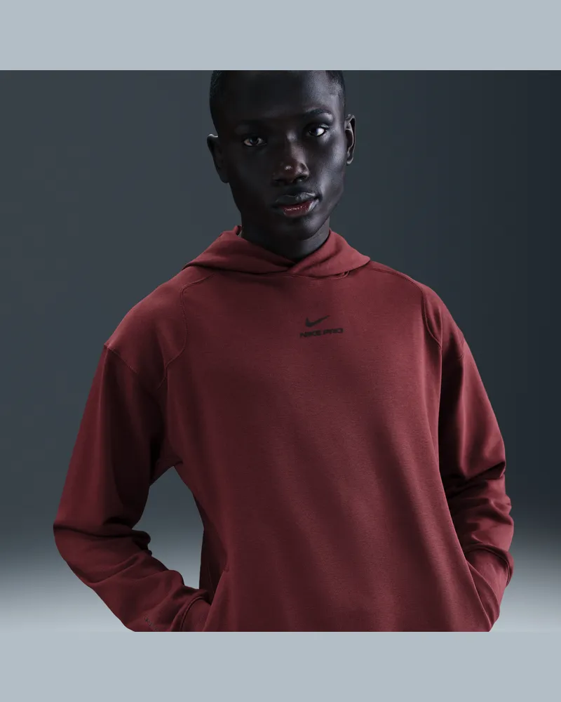 Nike Pro Mid-Layer Trainings-Hoodie mit Dri-FIT-Technologie (Herren) - Rot Rot