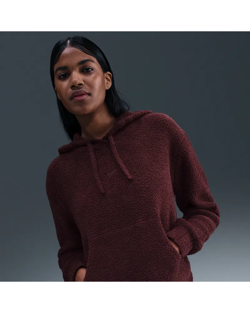 Nike Phoenix Cozy Bouclé weiter Strick-Hoodie (Damen) - Rot Rot