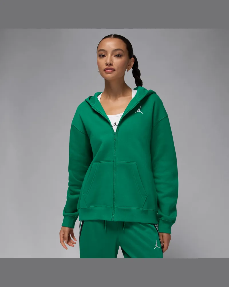 Jordan Brooklyn Fleece Damen-Hoodie mit durchgehendem Reißverschluss - Grün Grün