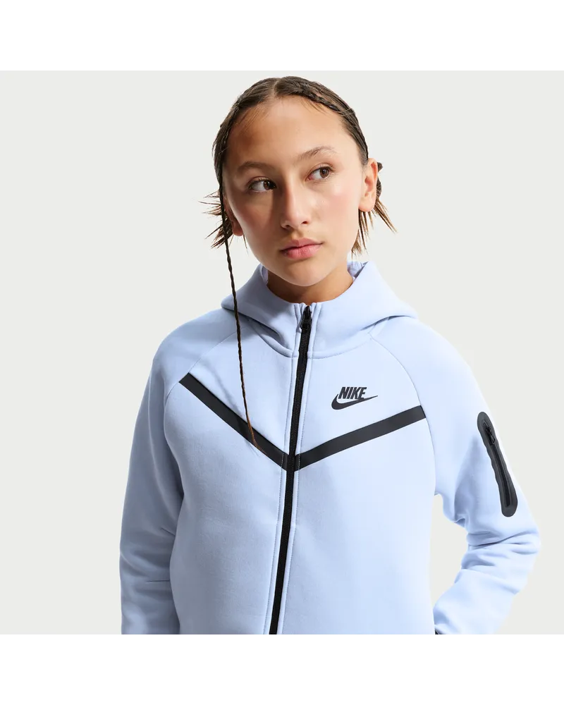 Nike Tech Fleece-Hoodie mit durchgehendem Reißverschluss (Mädchen) - Grau Grau