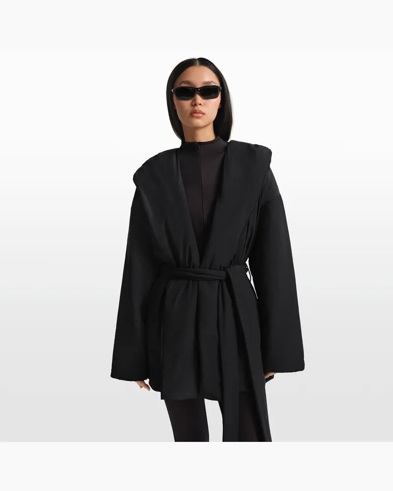 Nike SKIMS Wickelmantel aus gewebtem Nylon (Damen) - Schwarz Schwarz