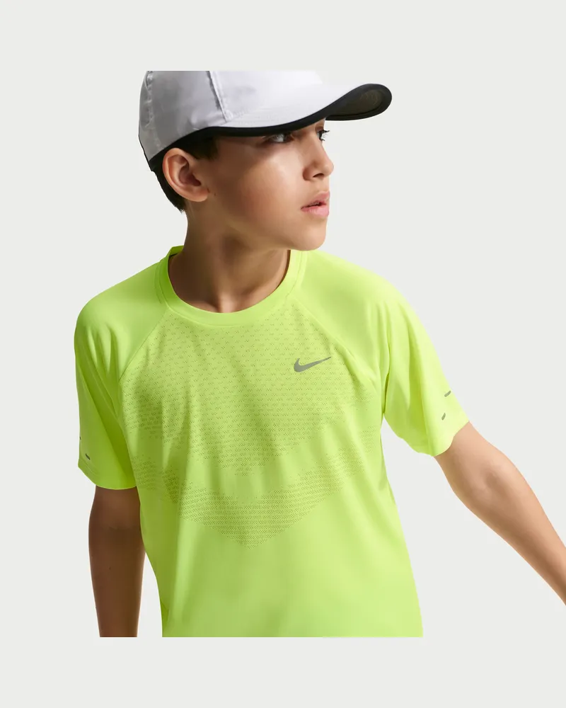 Nike Stride Dri-FIT Kurzarm-Oberteil (ältere Kinder) - Gelb Gelb