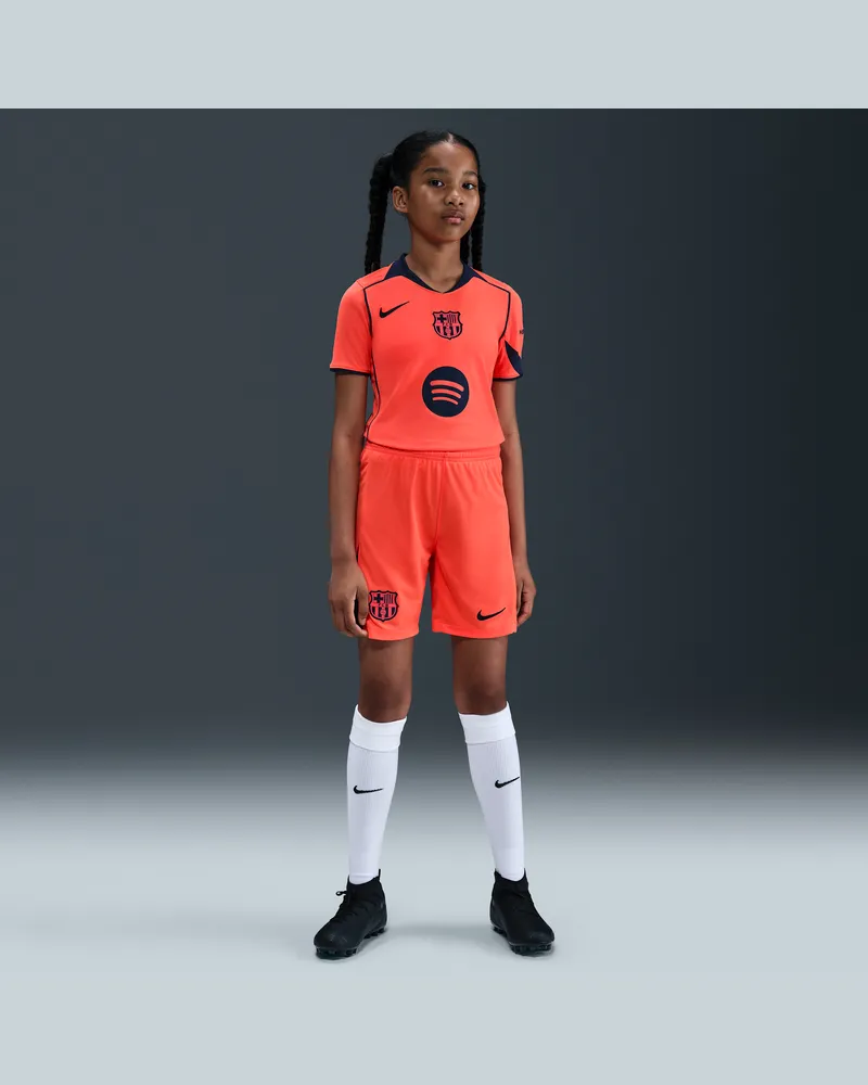 Nike FC Barcelona 2025/26 Stadium Third  Dri-FIT Total 90 Replika-Fußballshorts (ältere Kinder) - Orange Orange