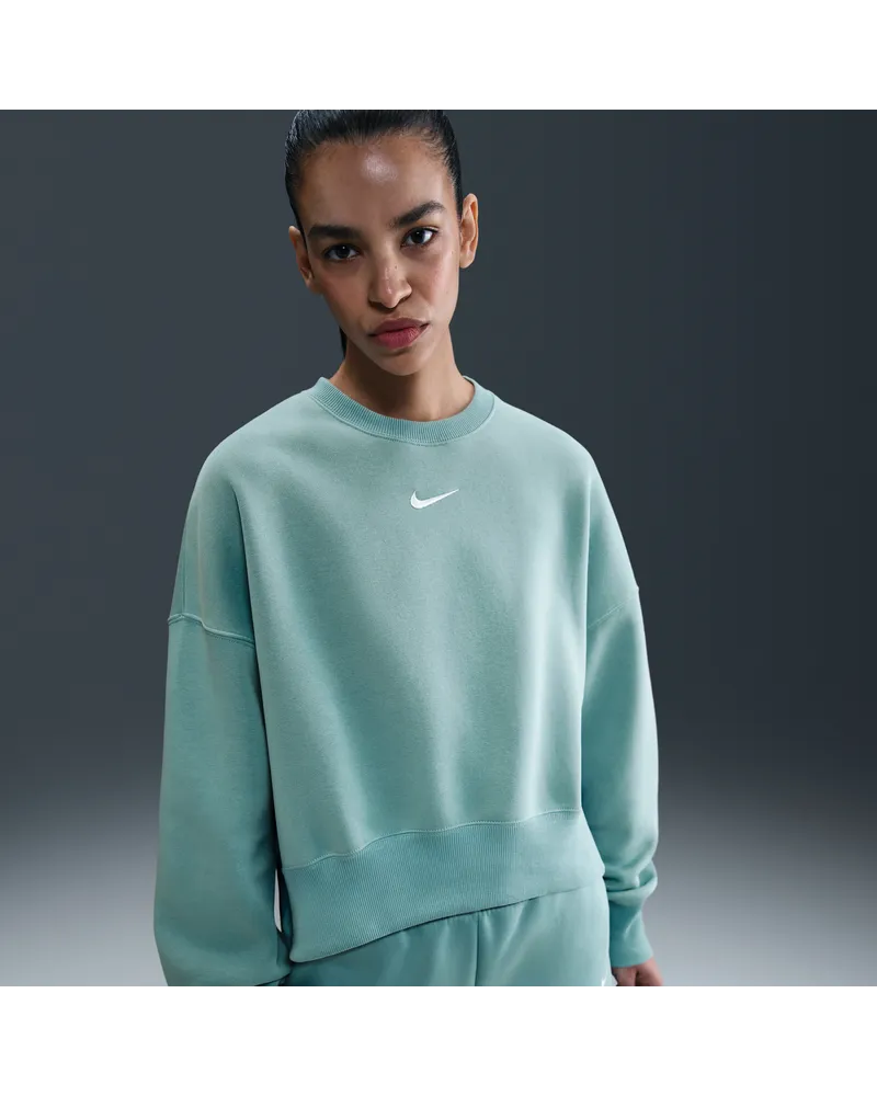 Nike Phoenix Fleece Over-Oversized Rundhals-Sweatshirt für Damen - Grün Grün
