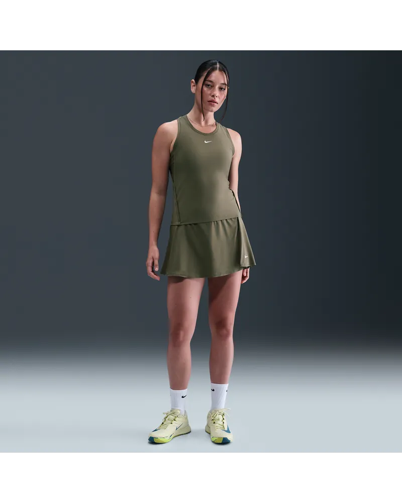 Nike Victory kurzer, gerüschter Dri-FIT Tennisrock (Damen) - Grün Grün