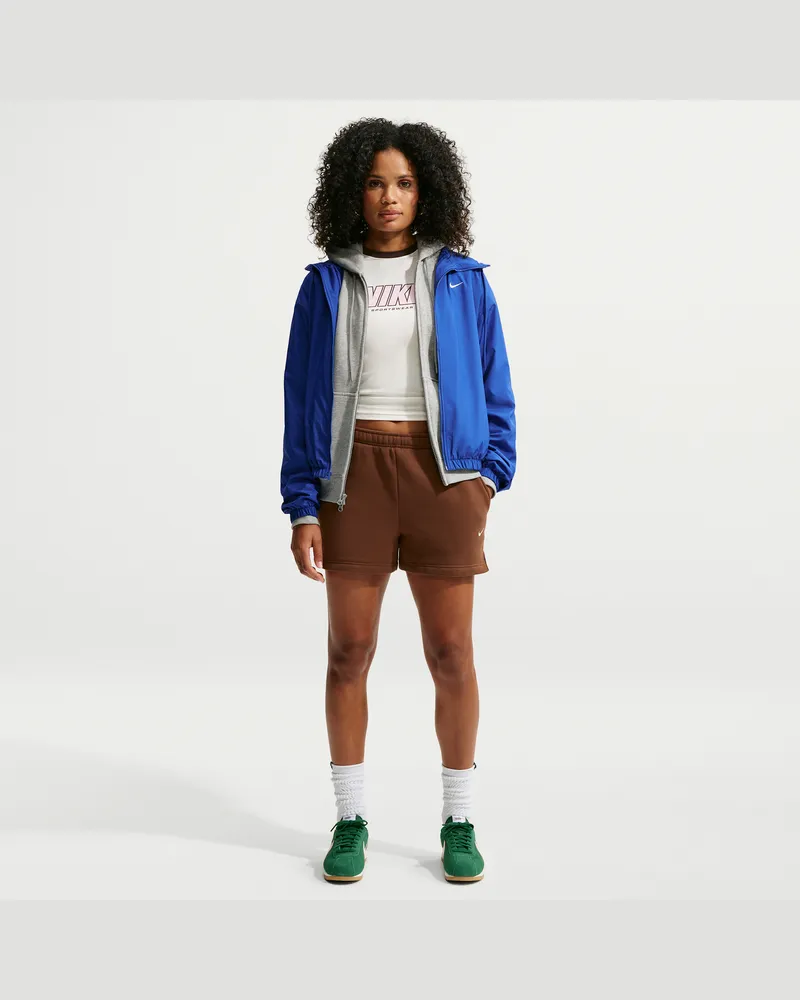 Nike Studio Fleece Mid-Rise-Shorts aus mittelschwerem Material (Damen) - Braun Braun
