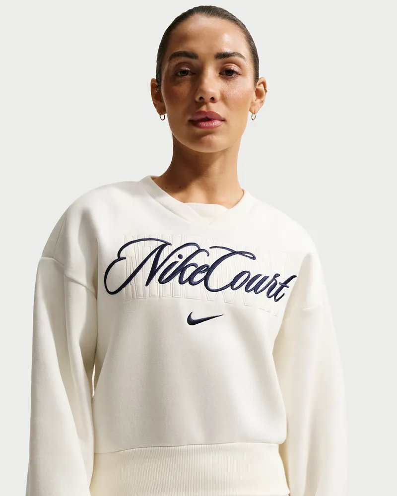 Nike Court Collection Tennisoberteil mit Rundhalsausschnitt (Damen) - Weiß Weiß