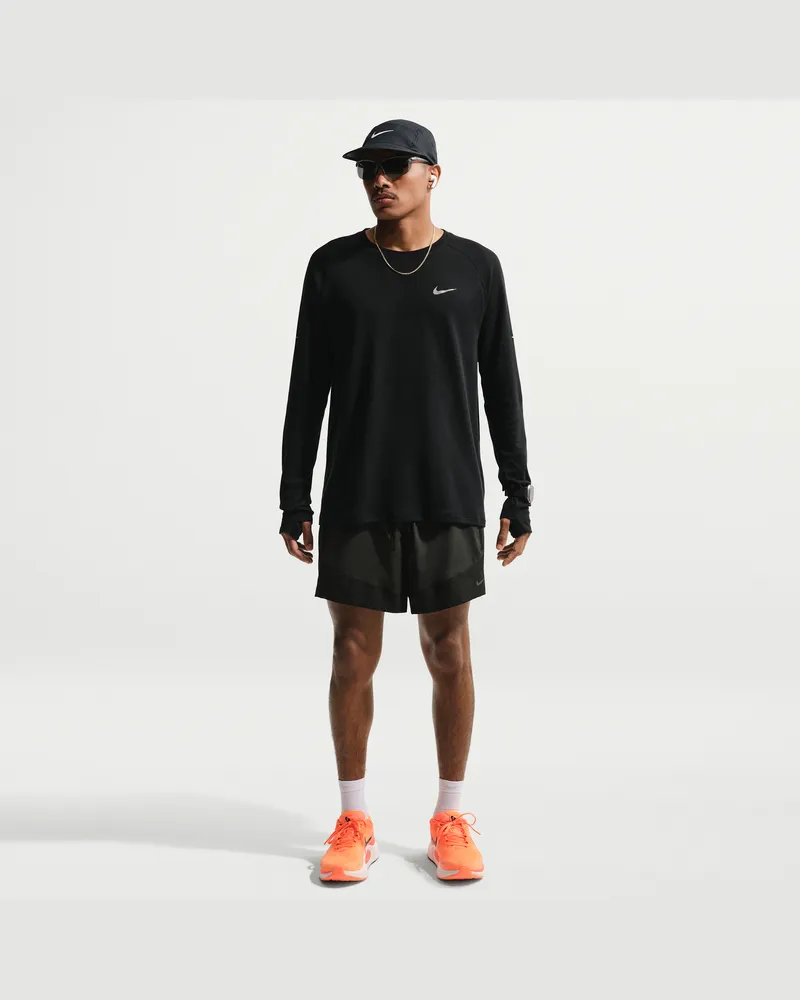 Nike Stride Plus Dri-FIT-Laufshorts mit Futter (Herren, ca. 12,5 cm) - Schwarz Schwarz