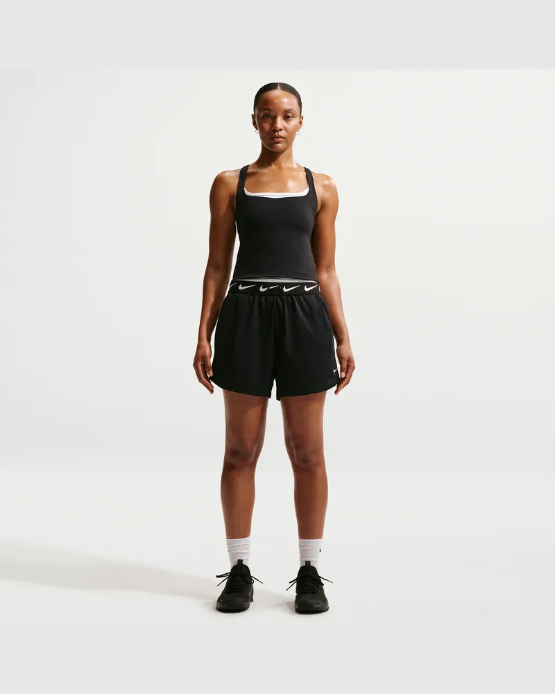 Nike Attack Dri-FIT-Shorts mit mittelhohem Bund für Damen (ca. 10 cm) - Schwarz Schwarz