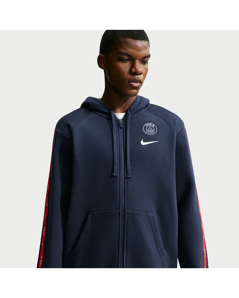Nike Paris Saint-Germain City Side  Football Fleece-Hoodie mit durchgehendem Reißverschluss (Herren) - Blau Blau