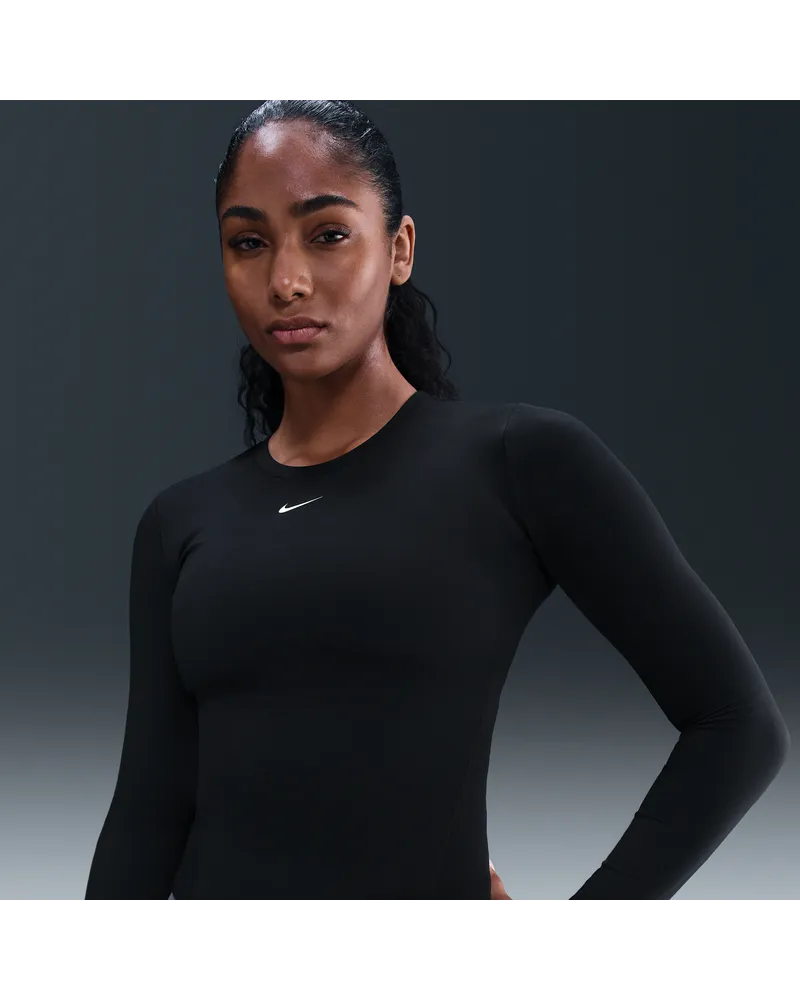 Nike One Fitted Dri-FIT Longsleeve-Oberteil für Damen - Schwarz Schwarz