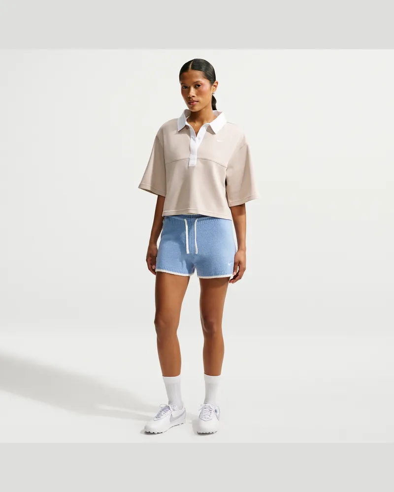 Nike Chill Knit Shorts mit mittelhohem Bund (Damen) - Blau Blau