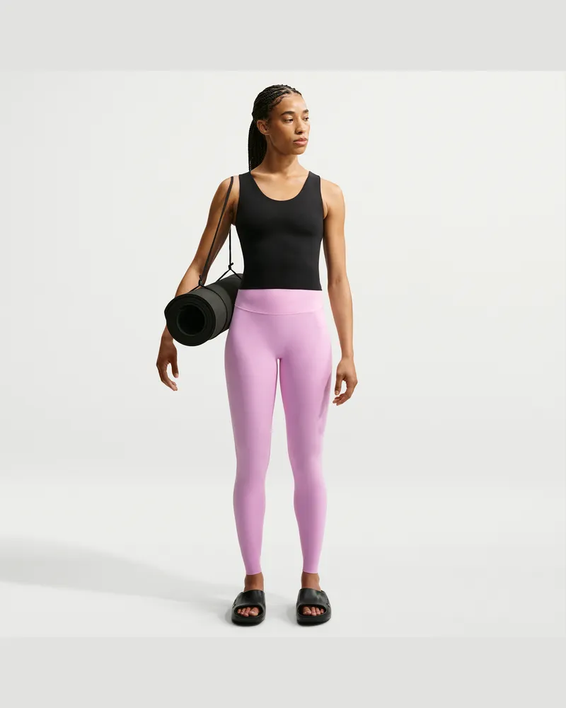 Nike Zenvy Leggings in voller Länge mit hohem Bund und ohne Frontnaht (Damen) - Pink Pink