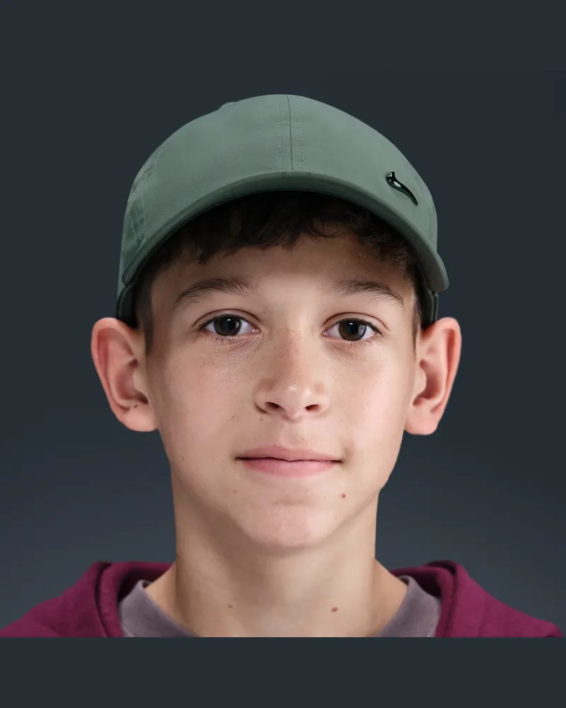 Nike Dri-FIT Club unstrukturierte Metall-Swoosh-Cap für Kinder - Grau Grau