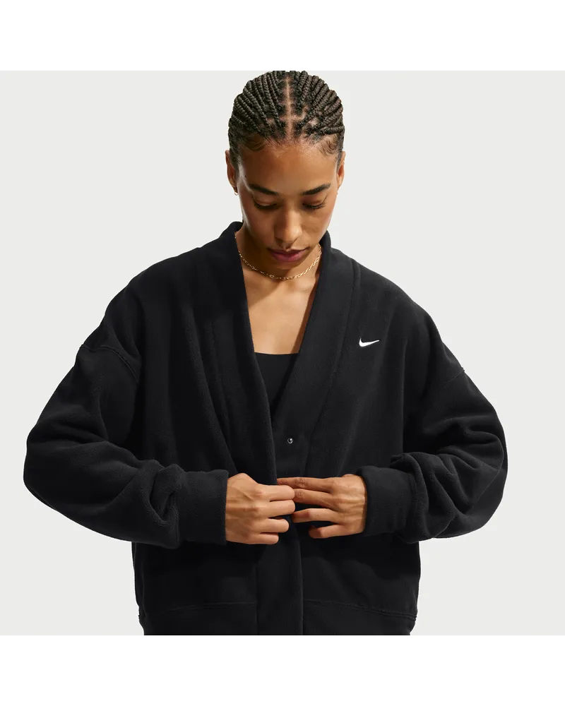 Nike One Therma-FIT Fleece-Cardigan (Damen) - Schwarz Schwarz