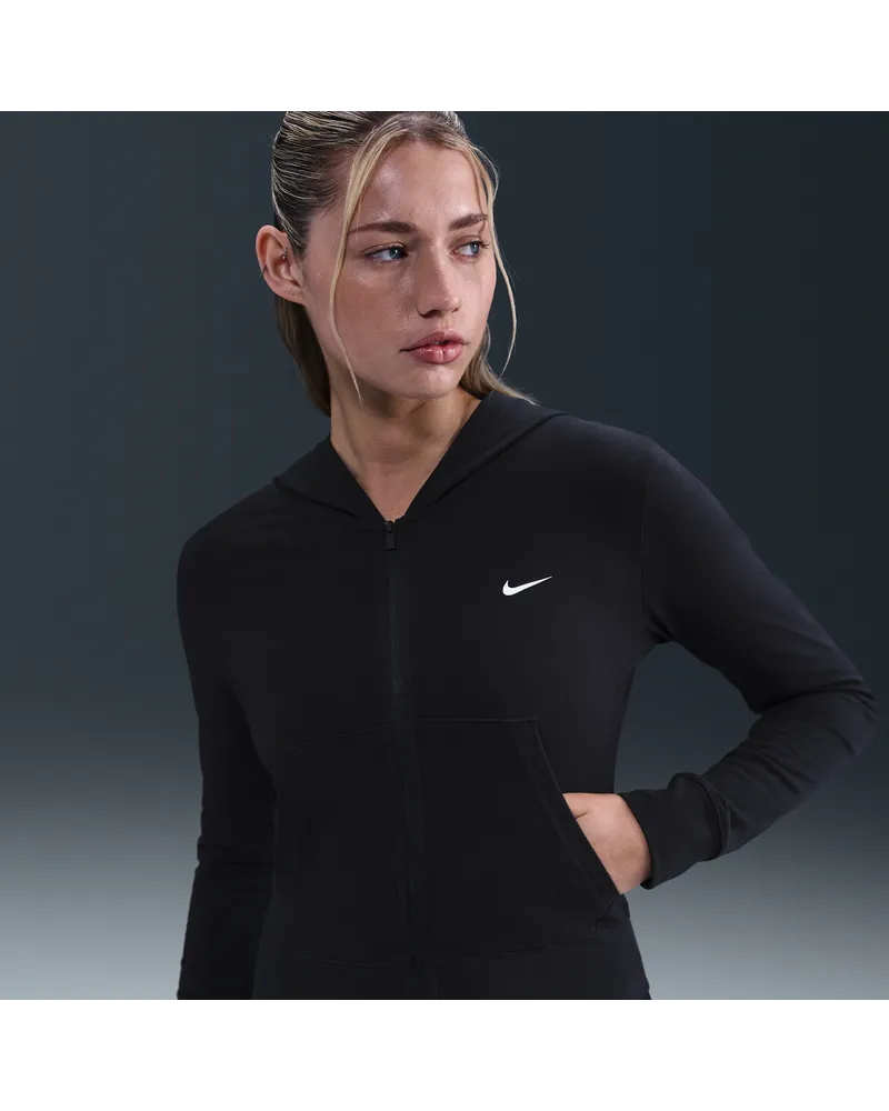 Nike Sportswear Longsleeve mit Kapuze und durchgehendem Reißverschluss (Damen) - Schwarz Schwarz