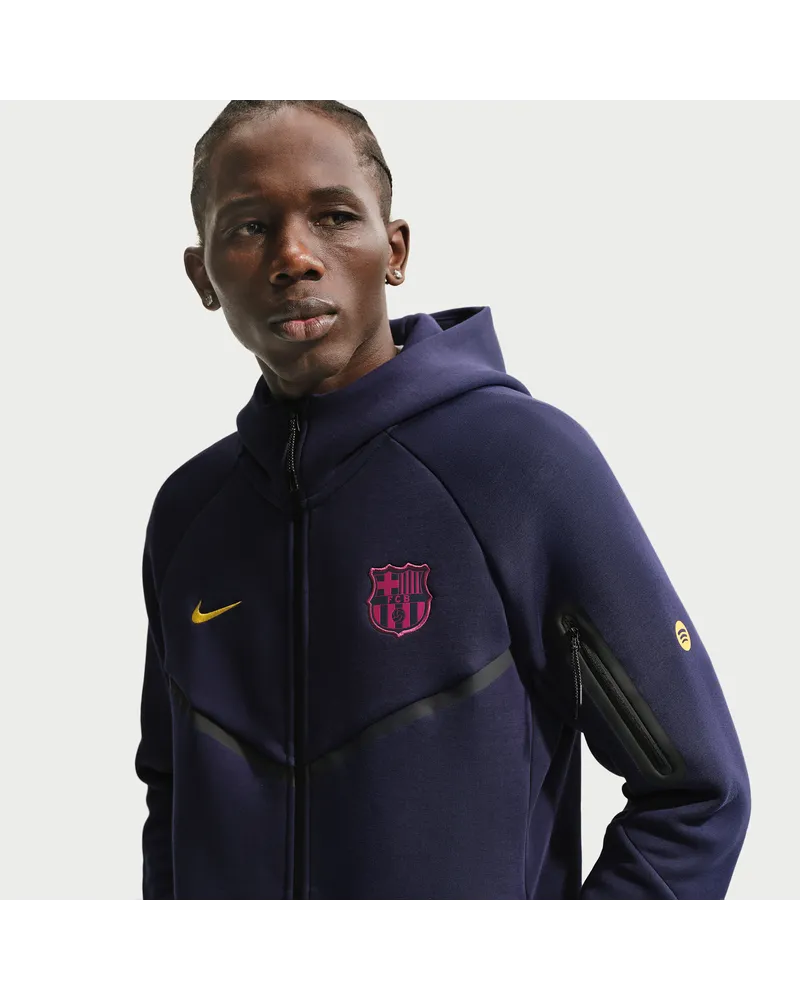 Nike FC Barcelona Tech Fleece Windrunner  Fußball-Kapuzenjacke (Herren) - Blau Blau