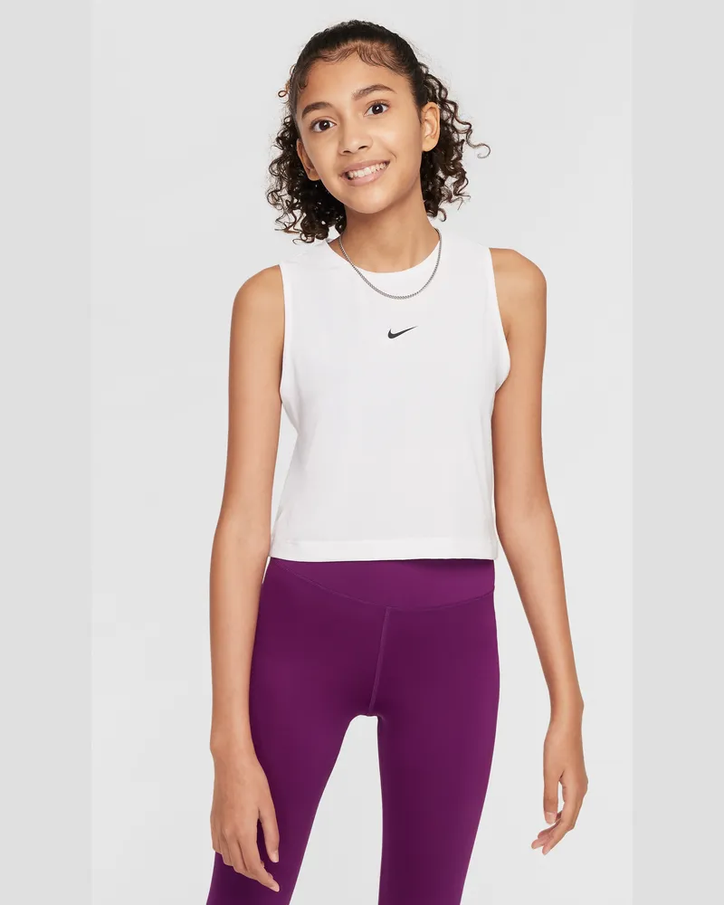 Nike Pro Dri-FIT Trainings-Tanktop für Mädchen - Weiß Weiß