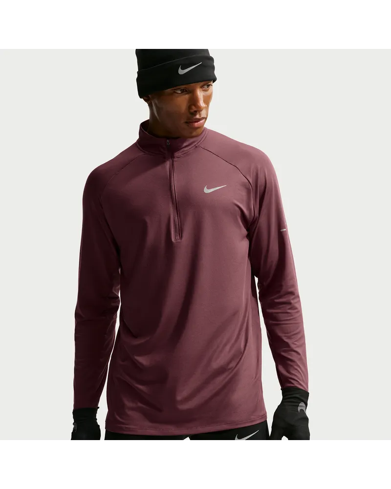 Nike Stride Mid Layer mit Dri-FIT-Technologie und Halbreißverschluss fürs Laufen (Herren) - Braun Braun