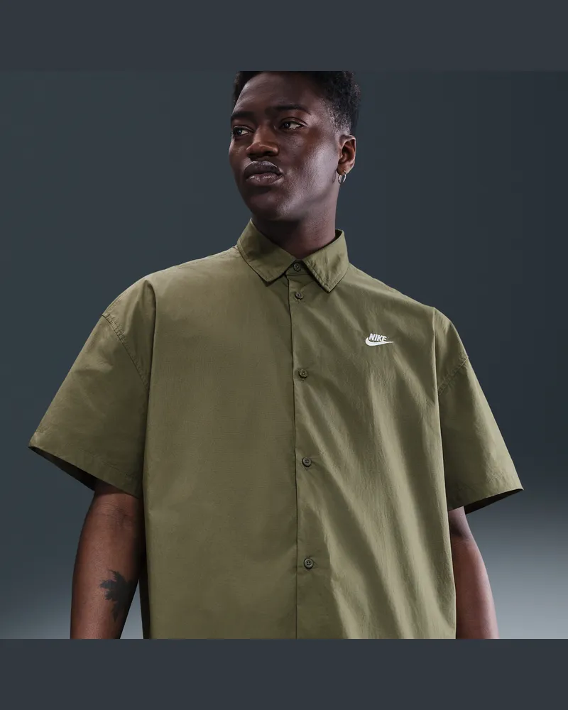 Nike Club Kurzarmshirt mit Knopfleiste für Herren - Grün Grün