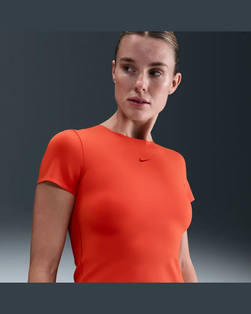 Nike Form Kurzarmshirt (Damen) - Rot Rot