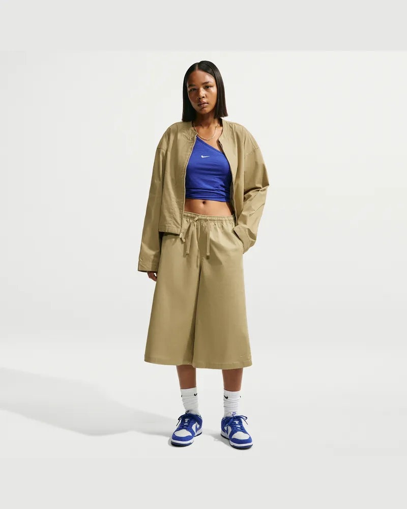 Nike Oversize-Parachute-Shorts mit mittelhohem Bund (Damen) - Braun Braun