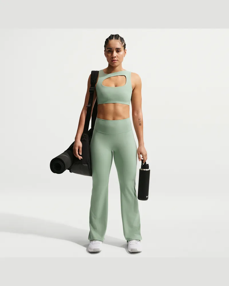 Nike Zenvy ausgestellte Leggings mit hohem Bund und ohne Frontnaht (Damen) - Grün Grün