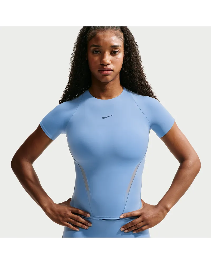 Nike Universa Dri-FIT Kurzarm-Oberteil (Damen) - Blau Blau