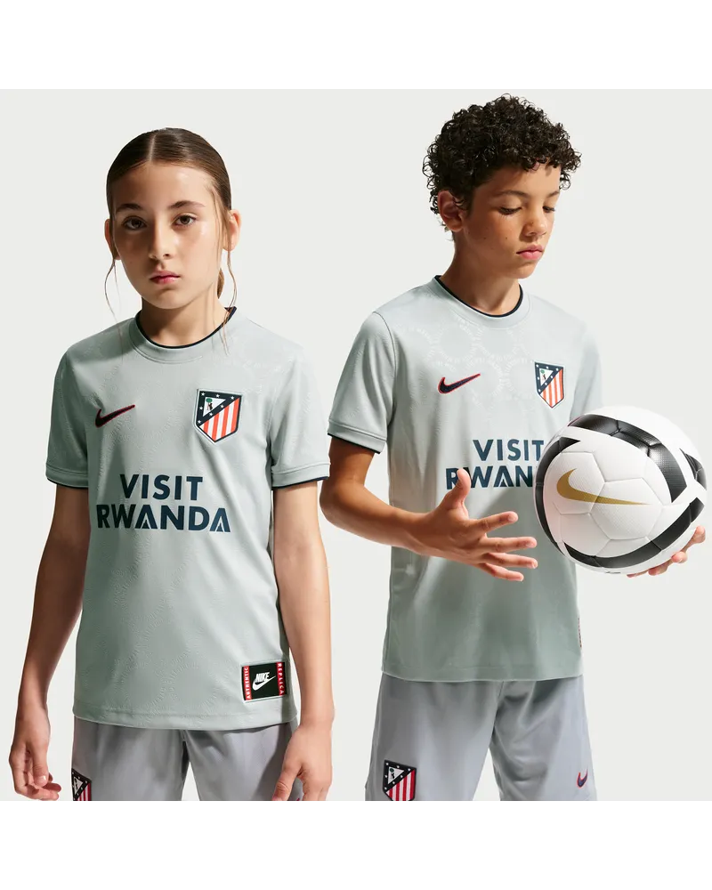 Nike Atlético Madrid Third  Dri-FIT Pre-Match-Fußballoberteil (ältere Kinder) - Grau Grau