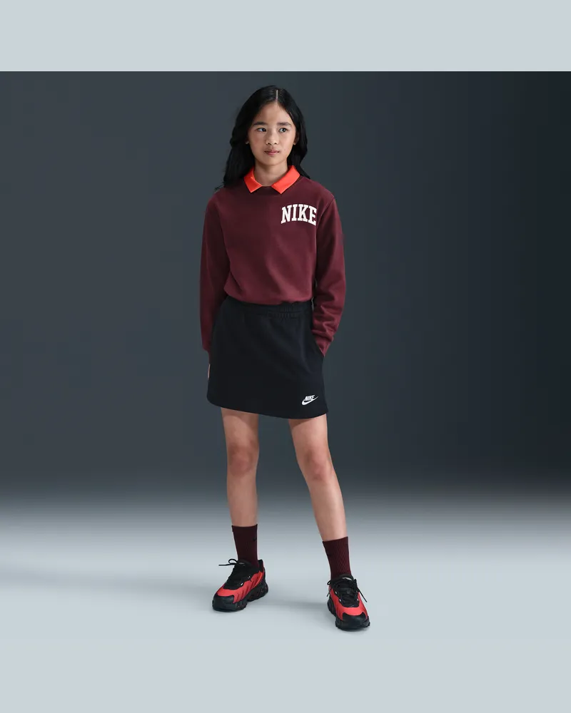 Nike Sportswear Club Rock aus French Terry (ältere Kinder, Mädchen) - Schwarz Schwarz