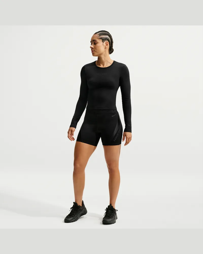 Nike Pro Sculpt Dri-FIT-Shorts mit hohem Bund (Damen, ca. 12,5 cm) - Schwarz Schwarz