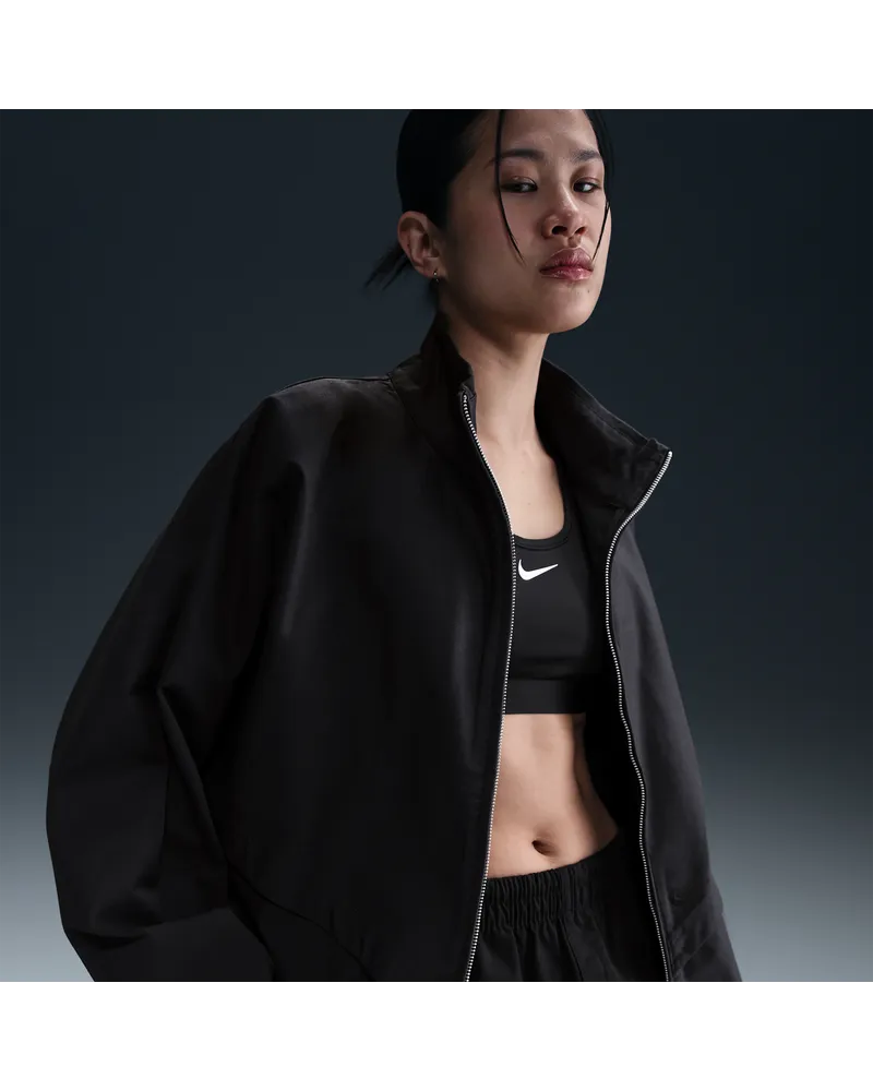 Nike Sportswear Collection Oversize-Windrunner-Jacke aus Twill (Damen) - Schwarz Schwarz