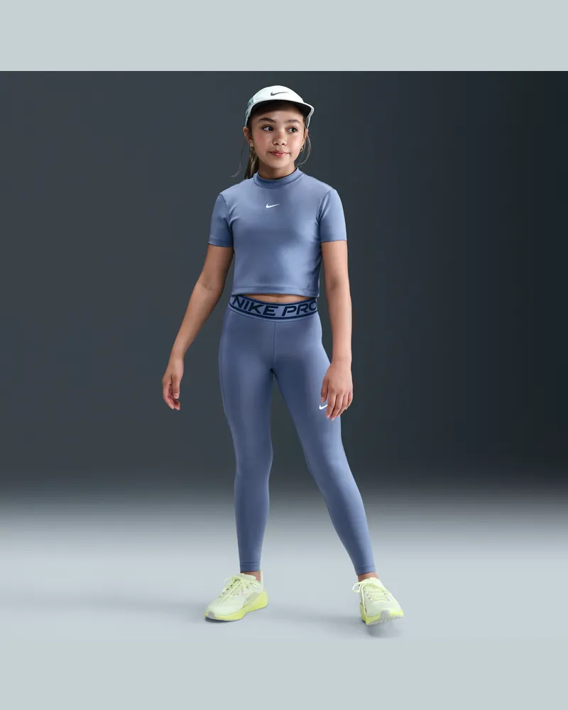 Nike Pro Leggings mit mittelhohem Bund (Mädchen) - Blau Blau