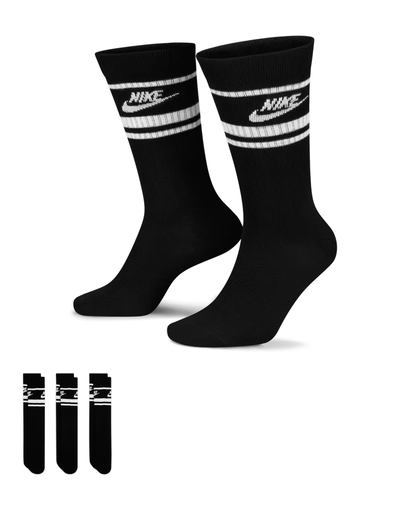 Nike Sportswear Dri-FIT Everyday Essential Crew-Socken (3 Paar) - Schwarz Schwarz