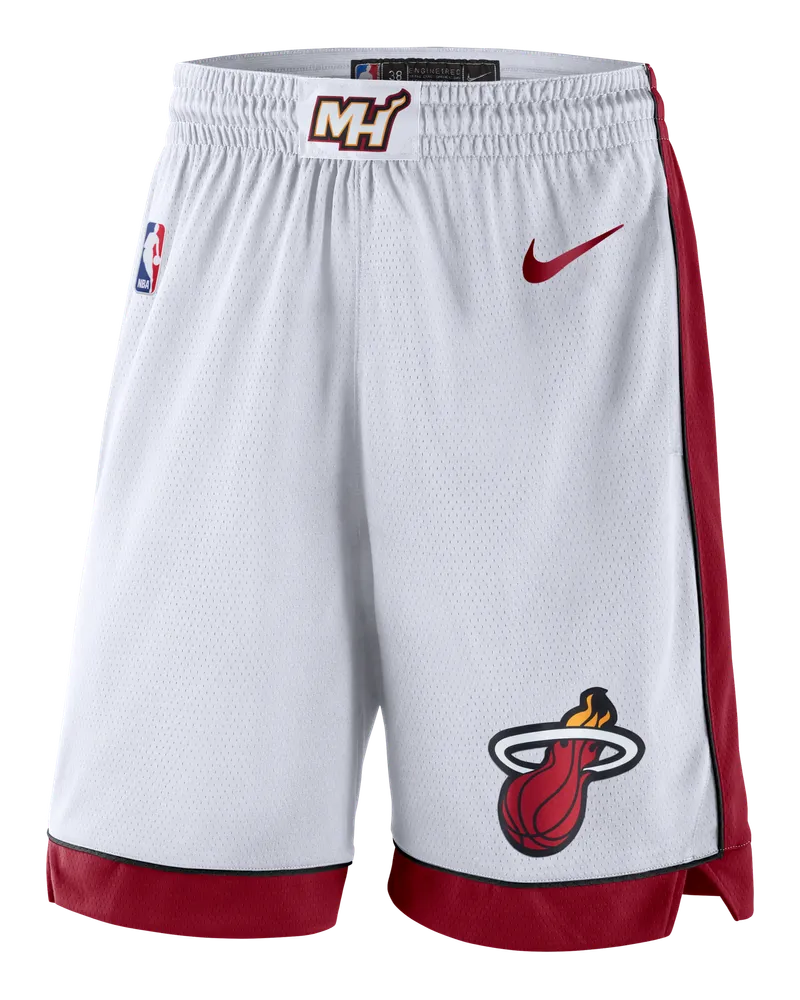 Nike Miami Heat  NBA Swingman Shorts für Herren - Weiß Weiß