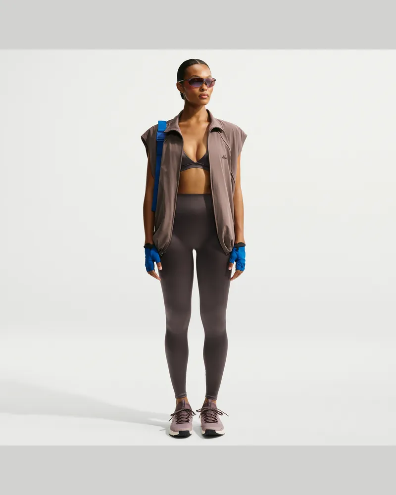 Nike SKIMS Satin Shine Leggings mit hohem Bund (66 cm, Damen) - Braun Braun