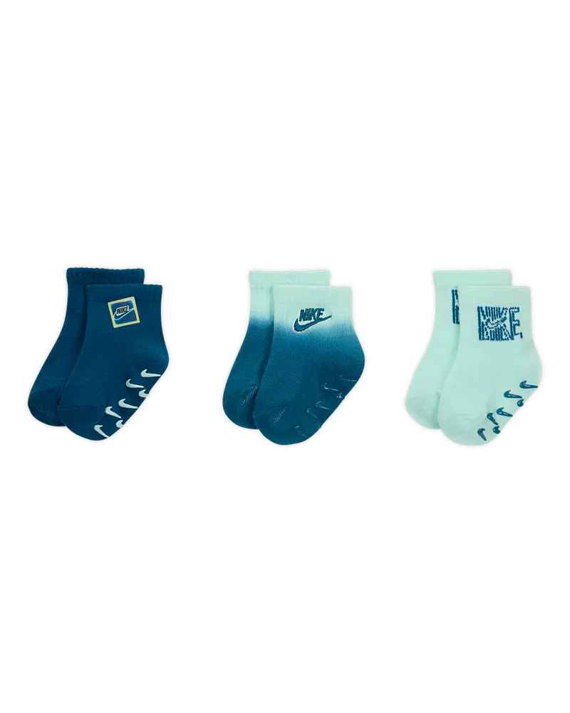 Nike Glow With Me gerippte Gripsöckchen (Babys/Kleinkinder, 3 Paar) - Blau Blau