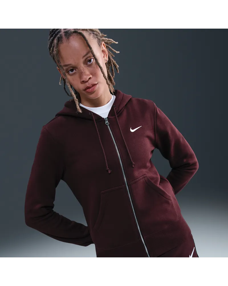 Nike Sportswear Phoenix Oversize-Fleece-Hoodie mit durchgehendem Reißverschluss (Damen) - Rot Rot