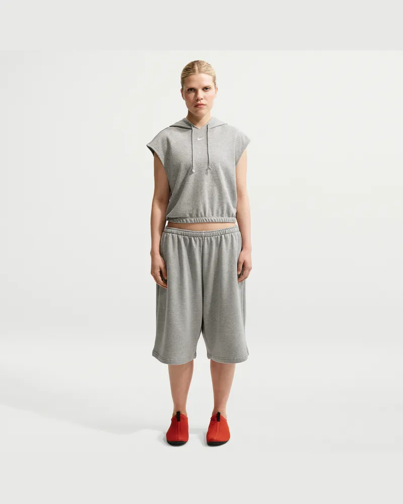 Nike Oversize-Bermudashorts aus French Terry mit mittelhohem Bund (Damen) - Grau Grau