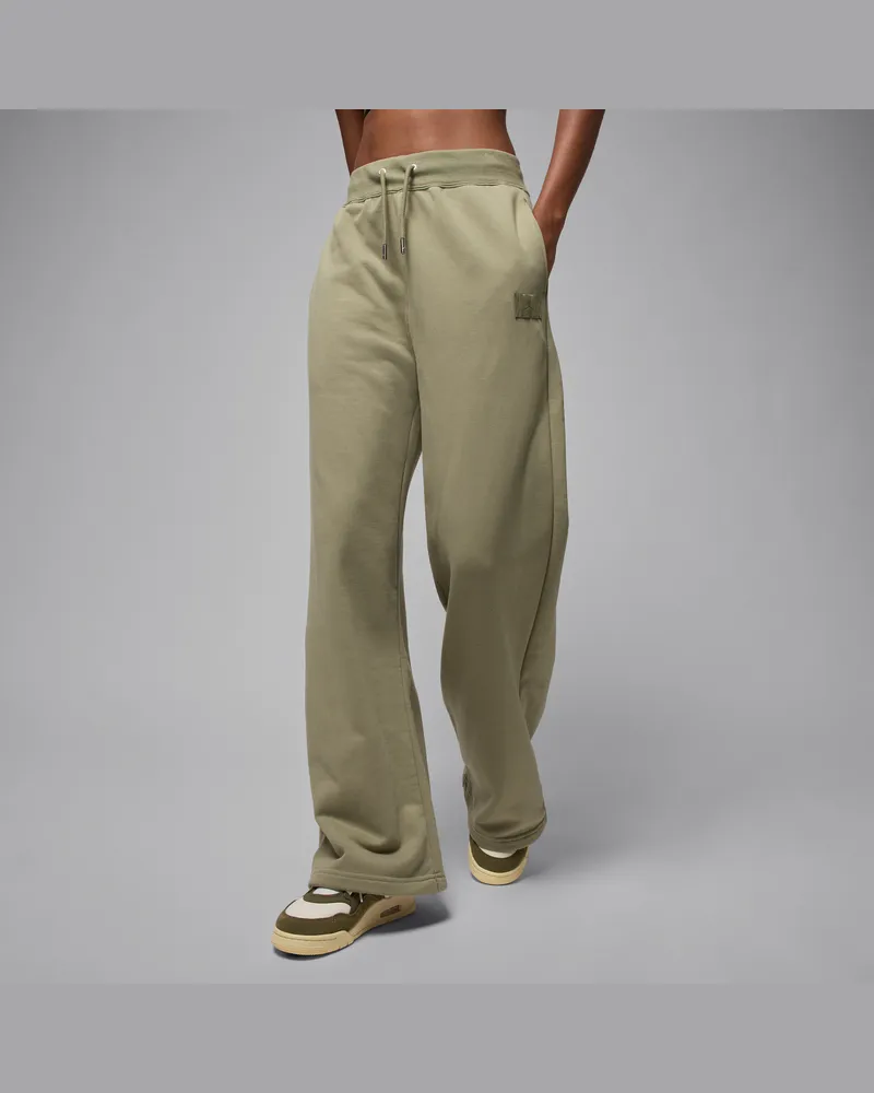 Jordan Flight Fleece French-Terry-Hose mit offenem Saum (Damen) - Braun Braun