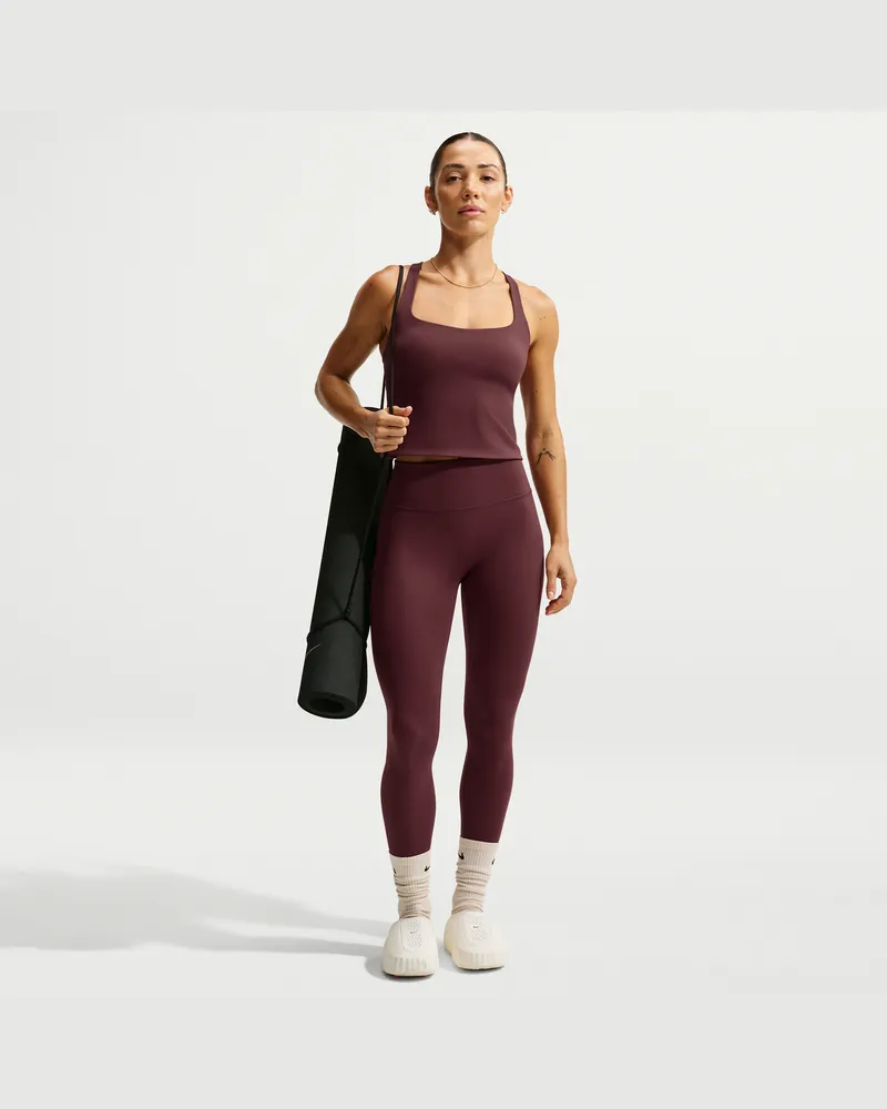 Nike Zenvy 7/8-Leggings mit hohem Bund und ohne Frontnaht (Damen) - Lila Lila