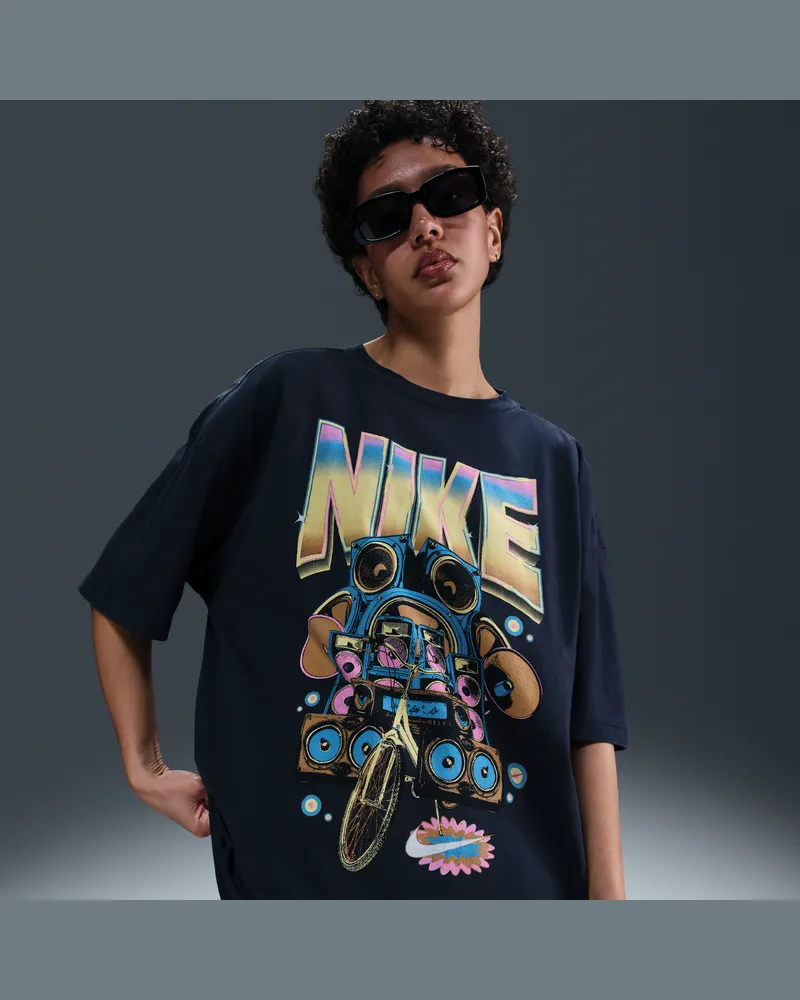 Nike Sportswear extragroßes Kurzarm-T-Shirt (Damen) - Schwarz Schwarz