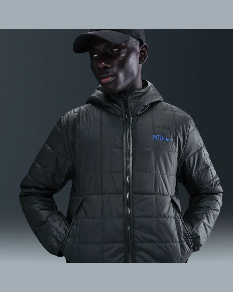 Nike Inter Mailand  Fußballjacke mit Kapuze und Synthetikfüllung für Herren - Grau Grau