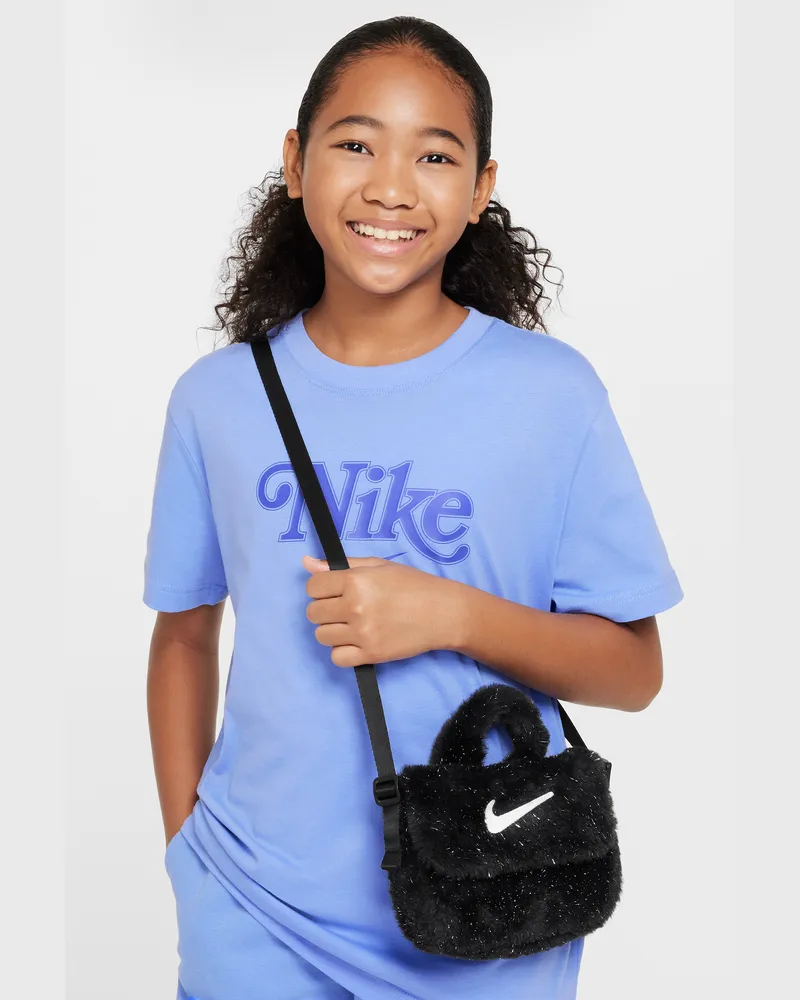 Nike Umhängetasche aus Kunstfell (ältere Kinder, 1L) - Schwarz Schwarz