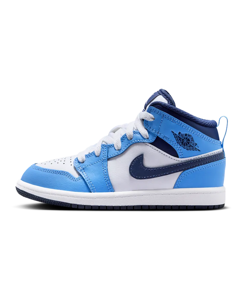 Jordan 1 Mid Schuh für jüngere Kinder - Blau Blau