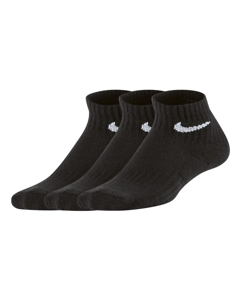 Nike Everyday gepolsterte Knöchelsocken für jüngere Kinder (3 Paar) - Schwarz Schwarz