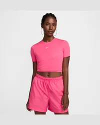 Nike Sportswear Essential Kurz-T-Shirt mit schmaler Passform für Damen - Pink Pink